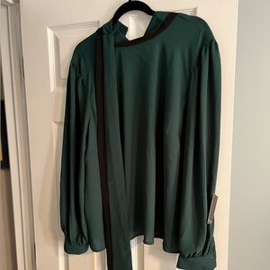 ELOQUII green and back blouse